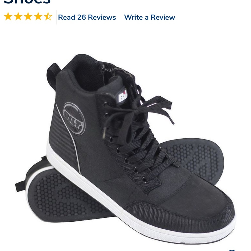 Built dexter Hightop motorcycle sneaker w/toe prot